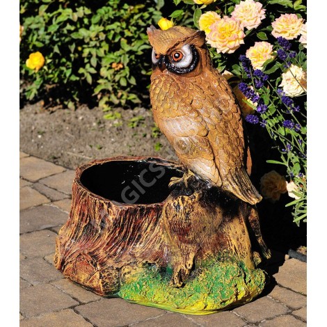 Figurina de grădină Cera Trunchi cu bufniță